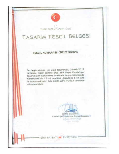 TASARIM TESCIL BELGESI